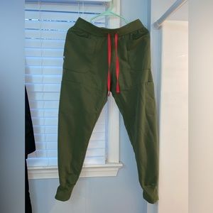 Figs scrubs zamora joggers dark olive green size small